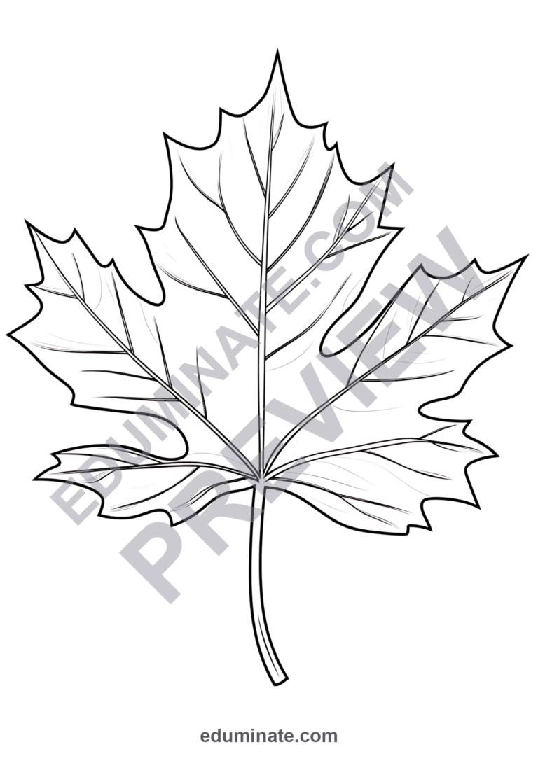 Leaves Coloring Pages Autumn Forest Foliage 100 Cute Printable Worksheets sample page 6