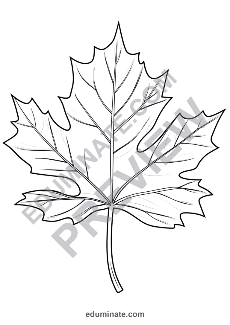 Leaves Coloring Pages Autumn Forest Foliage 100 Cute Printable Worksheets sample page 6