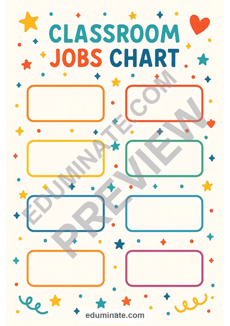 Jobs Chart for Classroom | Classroom Jobs Chart Printable | 34 Chart Pages sample page 6