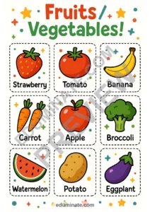 Fruits and Vegetables Flashcards | Printable Food Word Cards | 45 Card Pages page 6