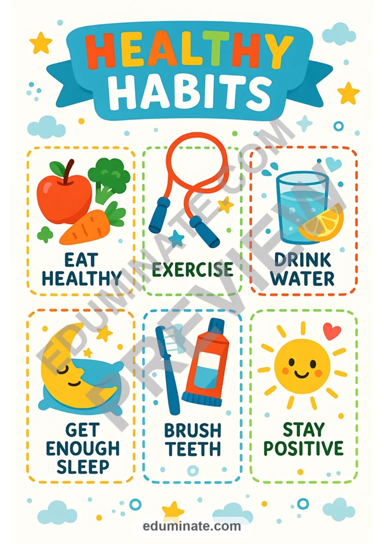 Healthy Habits Posters | Printable Healthy Habits Poster Pages | 60 Pages sample page 6