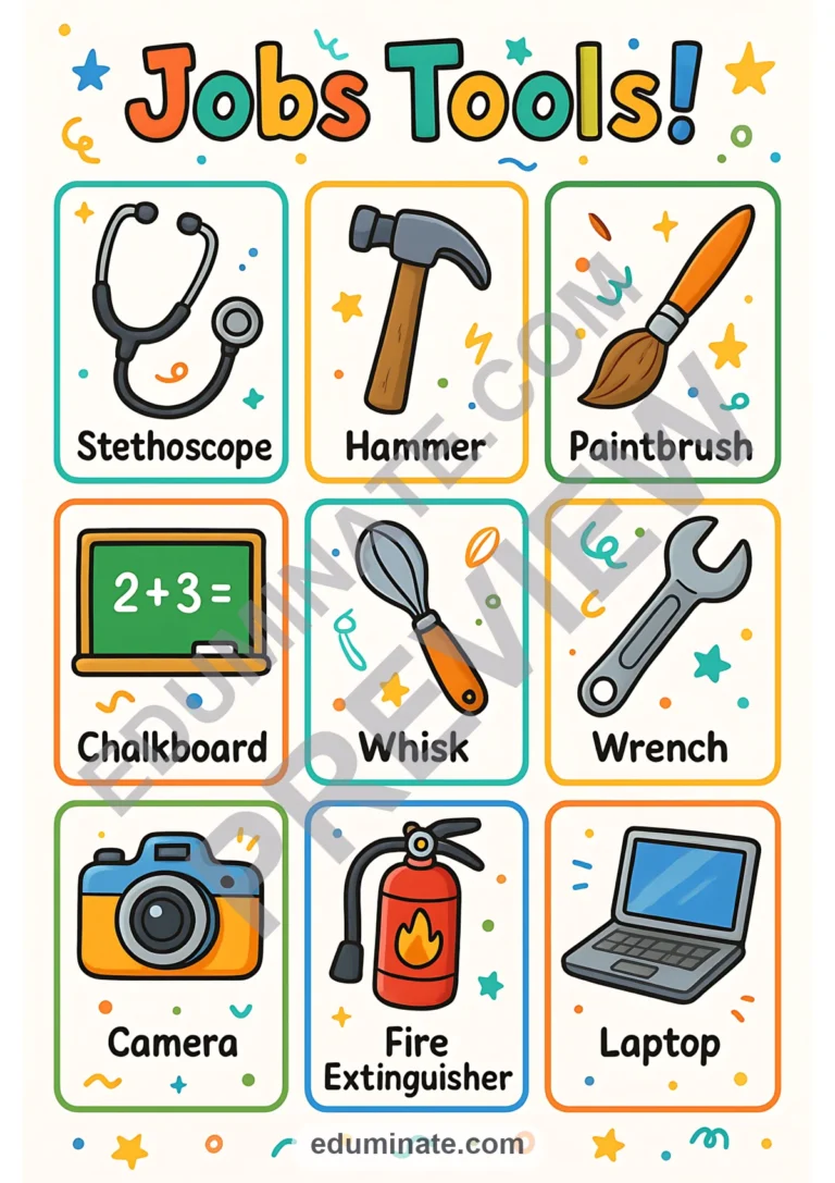 Community Helpers and Their Tools Flashcards | Jobs Tools Cards | 28 Pages sample page 6