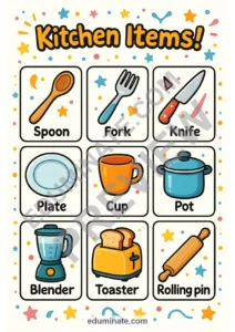 Kitchen Vocabulary Flashcards | Printable Kitchen Items Picture Cards | 43 Pages page 6