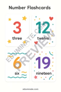Printable Number Flashcards 1-20 | Number Cards for Toddlers | 66 Card Pages page 6