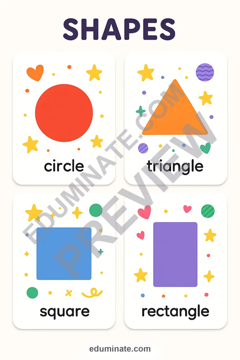 Shapes Flashcards | Printable Shape Cards for Preschool and Pre-K | 71 Pages sample page 6