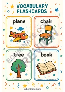 English Vocabulary Flashcards | Picture Word Cards for Pre-K | 26 Card Pages page 6
