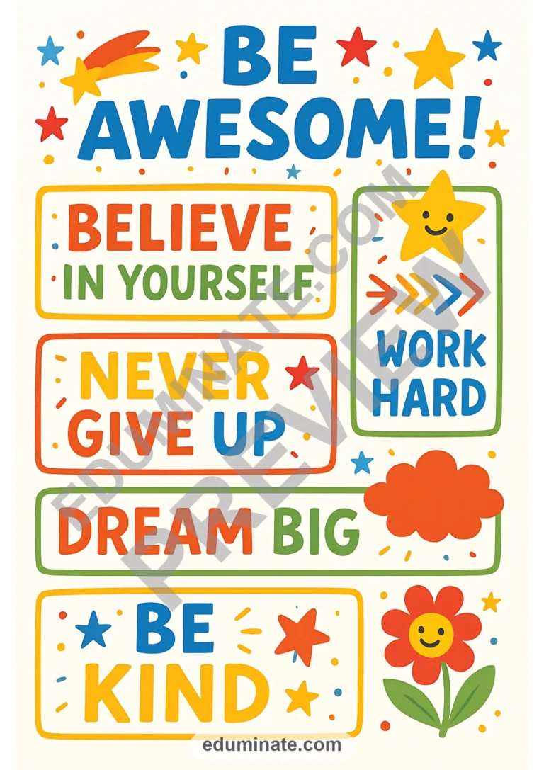 Classroom Motivational Posters for Students | Bulletin Board Posters | 26 Pages sample page 6