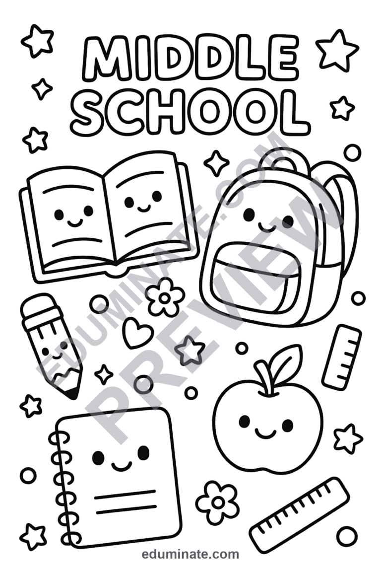 Middle School Coloring Sheets 30 End of Year Tween Art Activity Worksheets sample page 6