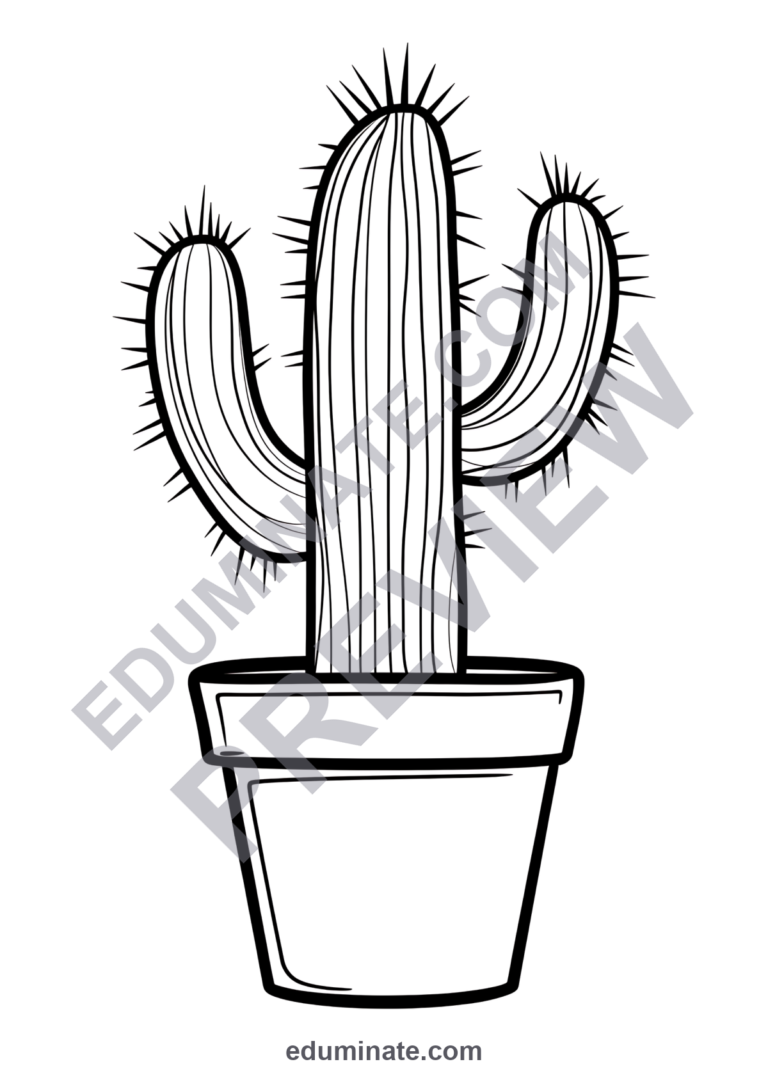 Botanical Plant Coloring Pages 75 Houseplant Foliage Art Activity Worksheets sample page 6