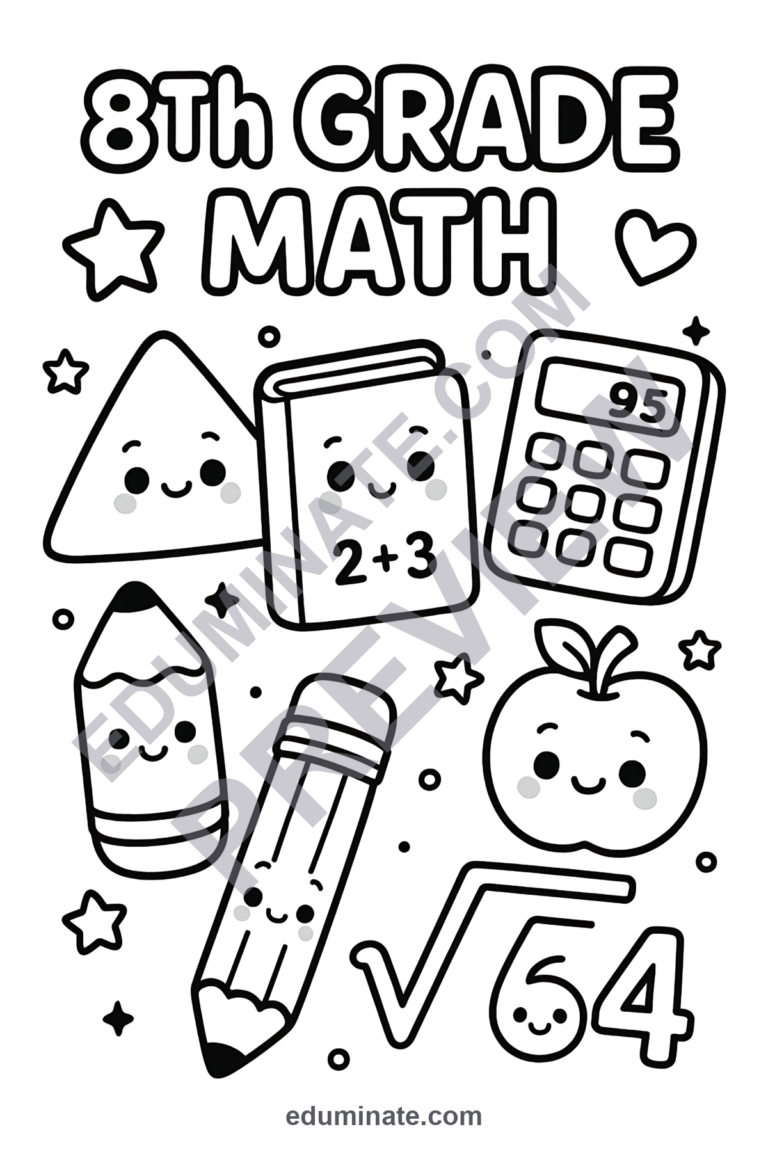 Math Symbols Coloring Pages – Geometry and Algebra Doodles for the Classroom sample page 6
