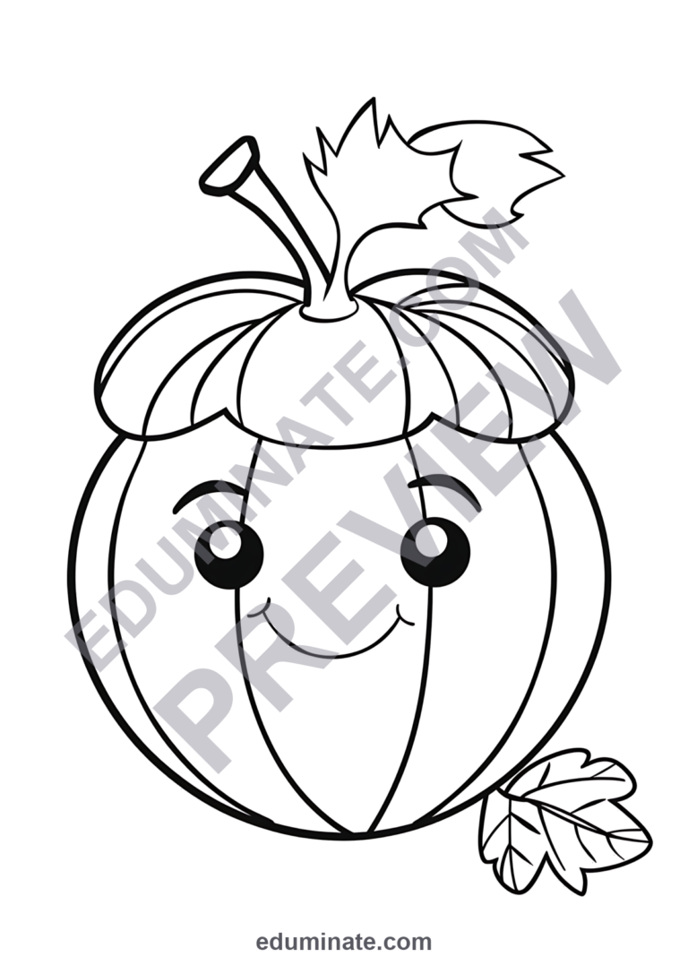 Acorn Coloring Pages | Fall Coloring Pages | Cute Autumn Printables for Kids sample page 6