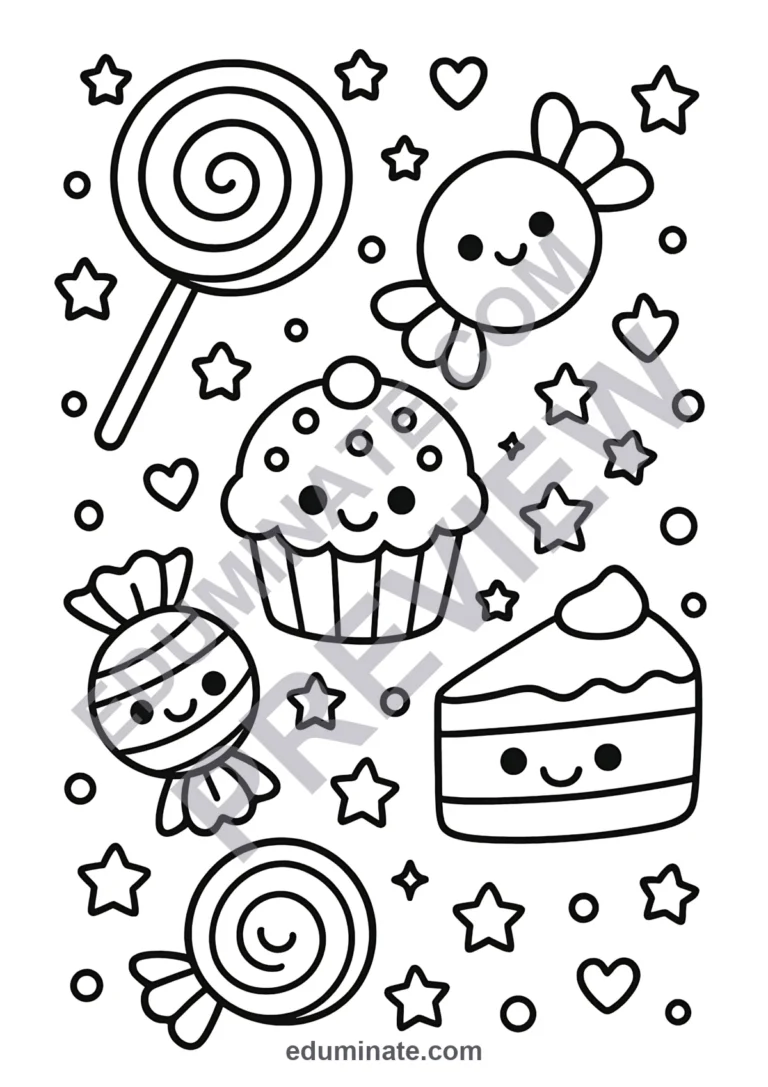 70 Cute Candy Coloring Pages for Easy Sweet Treats Fun