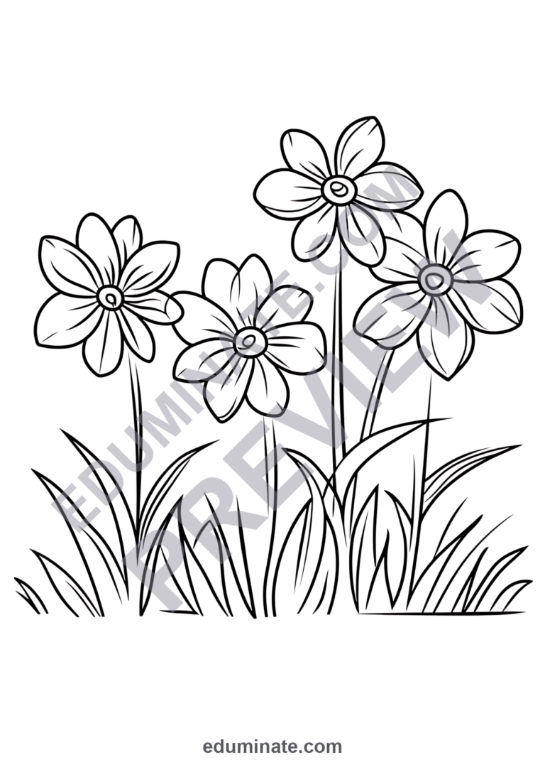 Spring Time Coloring Pages Welcome Spring Flowers Activity Sheets for Kids sample page 6