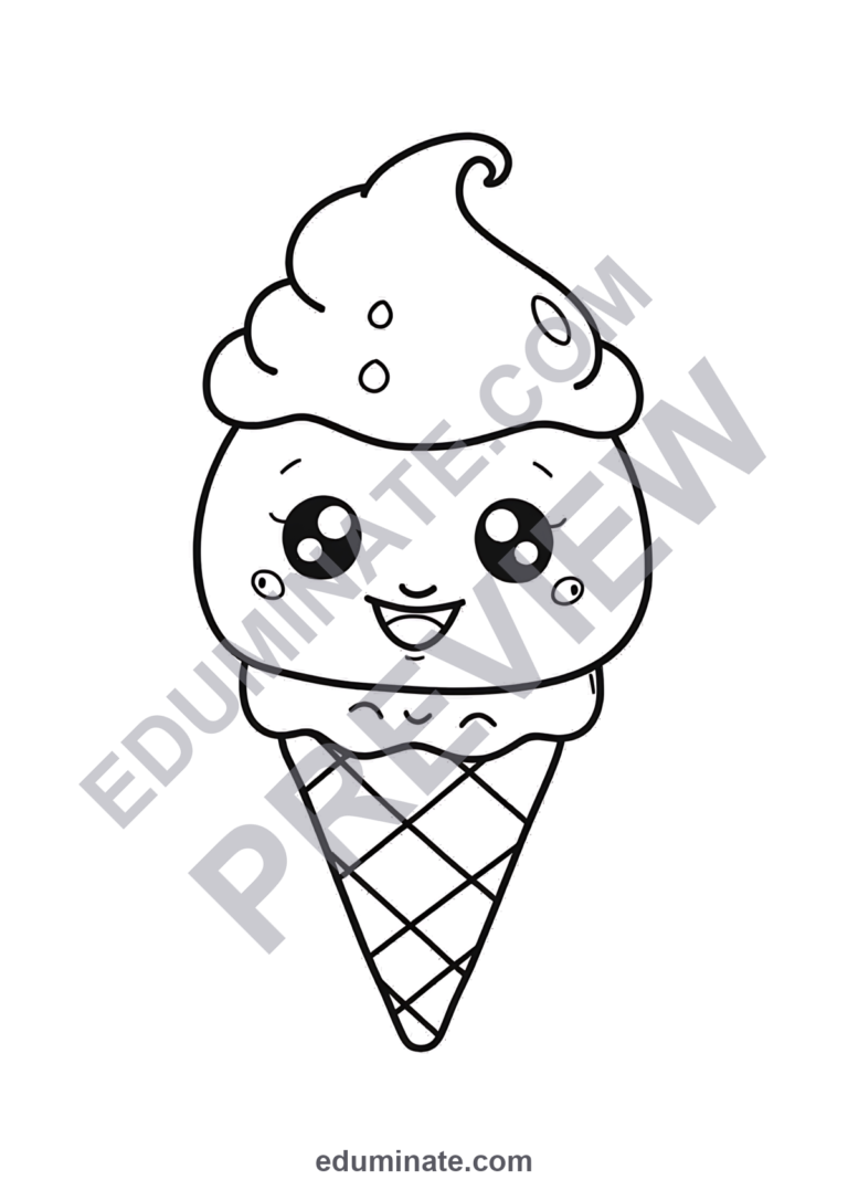 Ice Cream Coloring Pages Sweet Treats Art Activity Sheets Pack for Kids Fun sample page 6