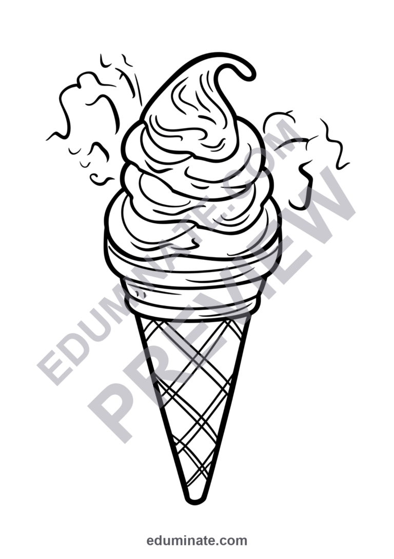 Cute Ice Cream Coloring Pages Sweet Kawaii Dessert Art Sheets for Kids Fun sample page 6
