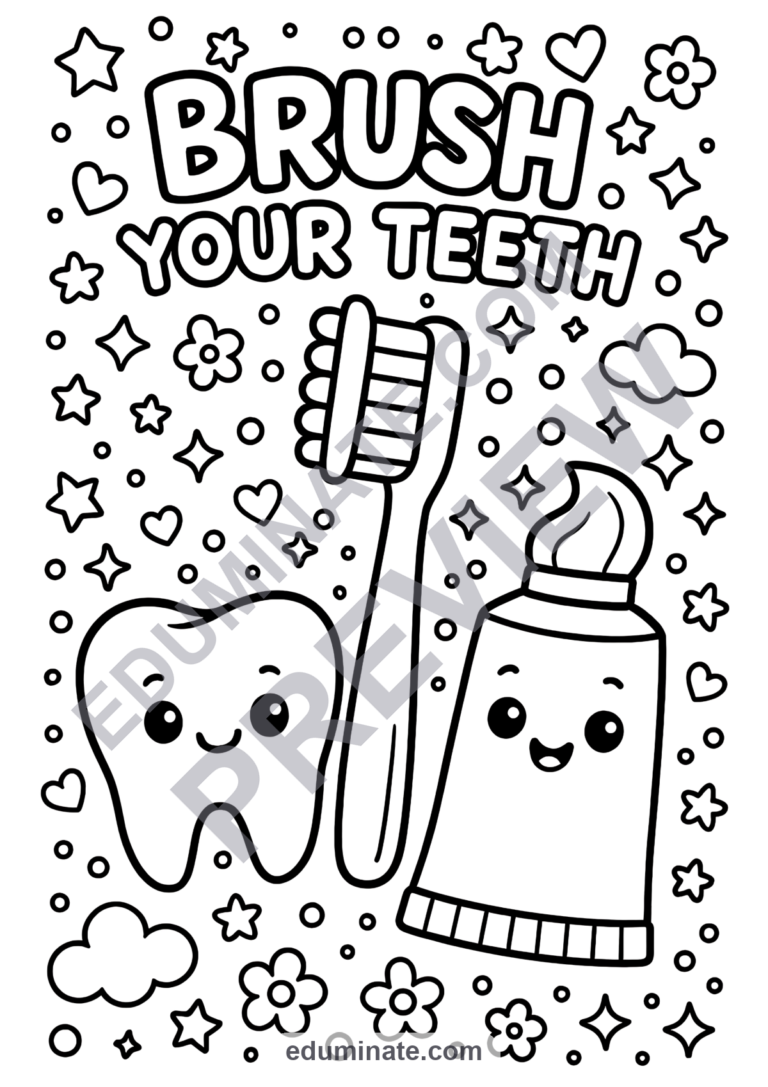 Dental Hygiene Coloring Pages Brush Your Teeth Coloring Sheets 60 Printables sample page 6