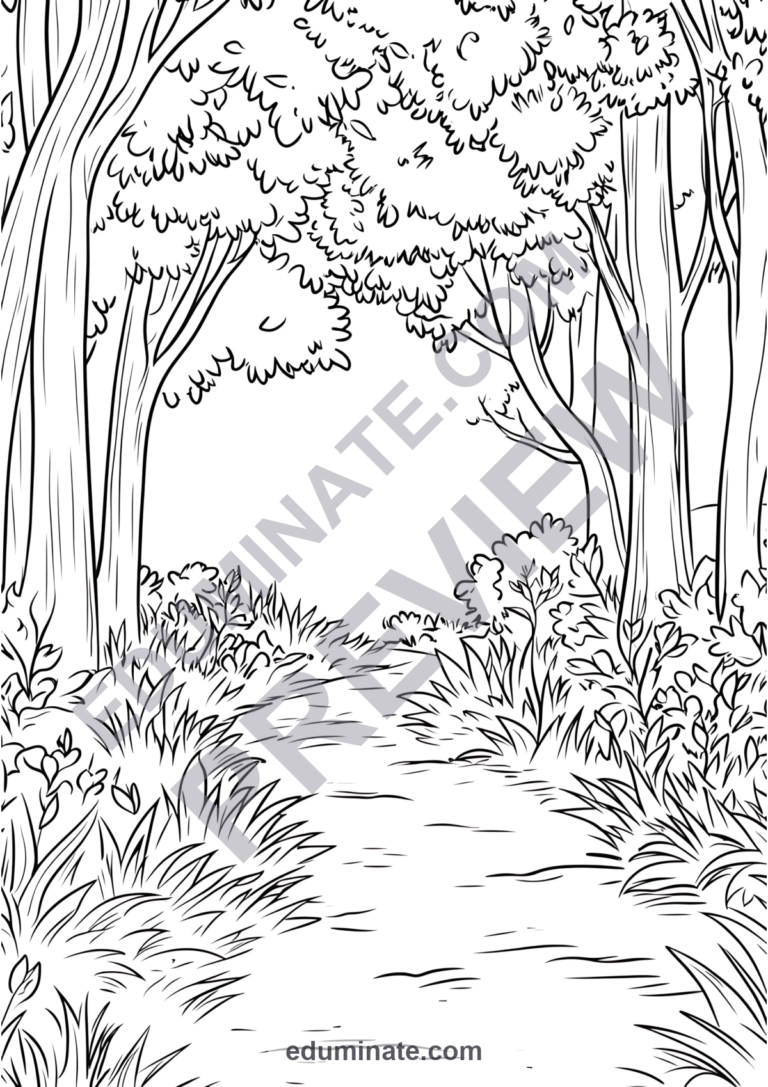 Nature Walk Coloring Pages Outdoor Explorer Art Activity Pack for Kids Fun sample page 6