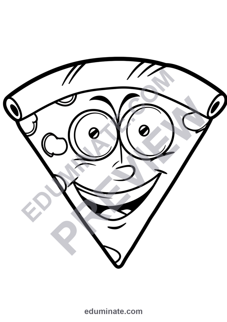 Pizza Slice Coloring Pages Restaurant Menu Art Activity Sheets Pack for Kids sample page 6