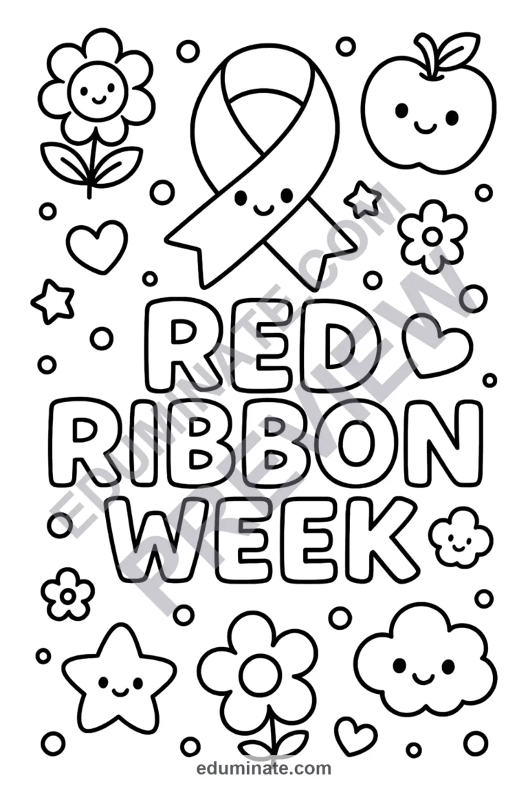 99 Ready Red Ribbon Week Coloring Pages Health Fun