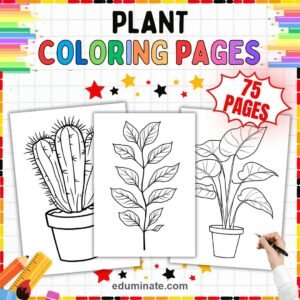 Plant Coloring Pages Printable Bundle | Houseplants, Botany and Plant Life Cycle page 2