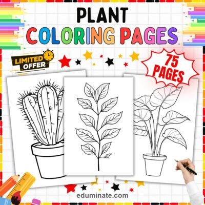Botanical Plant Coloring Pages 75 Houseplant Foliage Art Activity Worksheets — resource cover