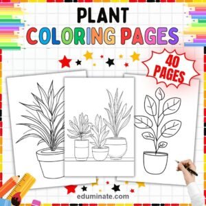 Plant Coloring Pages Printable Bundle | Houseplants, Botany and Plant Life Cycle page 5