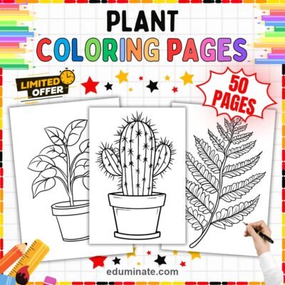 Plant Coloring Pages Botany Life Cycle Science Activity Sheets Pack for Kids — resource cover