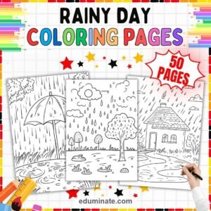 Weather Coloring Pages Bundle | Rain, Storms, Clouds and Four Seasons page 6