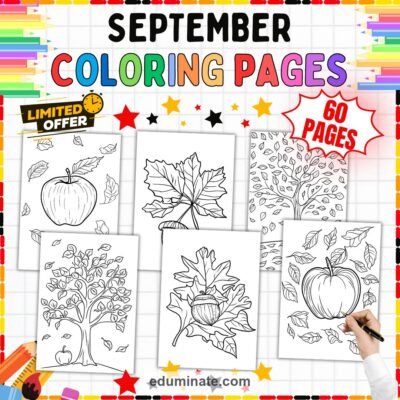September Coloring Sheets Back to School and Fall Activity Pack for Kids Fun — resource cover