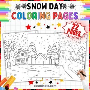 Snowflake Coloring Sheets Bundle | Winter Ice Crystals and Snow Day Sheets page 1