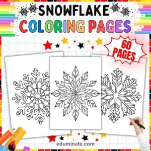 Snowflake Coloring Sheets Bundle | Winter Ice Crystals and Snow Day Sheets page 4