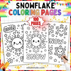 Snowflake Coloring Sheets Bundle | Winter Ice Crystals and Snow Day Sheets page 2
