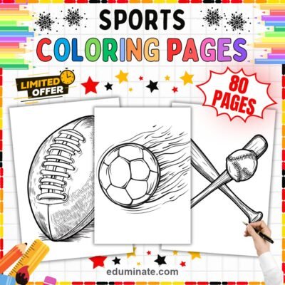 Sports Balls Coloring Pages 80 Athletic Football Soccer Baseball Art Sheets — resource cover