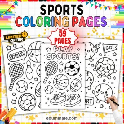 Sports Coloring Pages Multi-Sport Athletics Activity Sheets Pack for Kids — resource cover