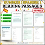 Spanish Summer Worksheets – Reading Passages with Questions and Answer Key cover
