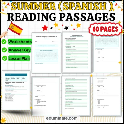 Spanish Summer Worksheets - Reading Passages with Questions and Answer Key — resource cover