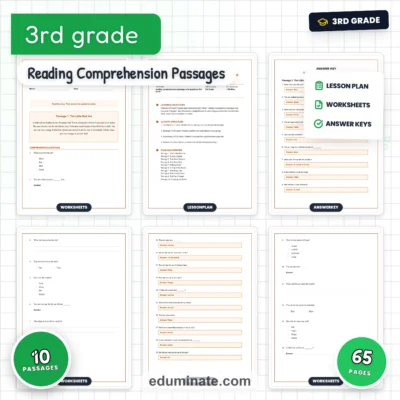 Third Grade Reading Comprehension Passages and Questions Student Reader Pack — resource cover