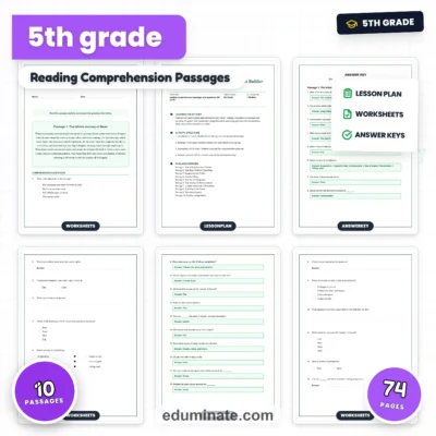 Fifth Grade Reading Comprehension Passages and Questions Advanced Reader Pack — resource cover