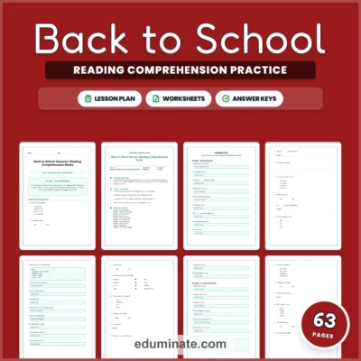 Back to School Reading Comprehension Passages and Worksheets for Grades 1-5 — resource cover