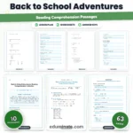 Back to School Reading Passages: Reading Passages with Answer Keys, Grades 2-4 cover