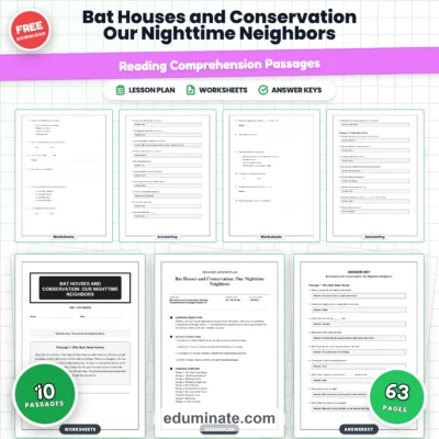Bat Conservation Reading Comprehension Passages and Printable Science Packet — resource cover