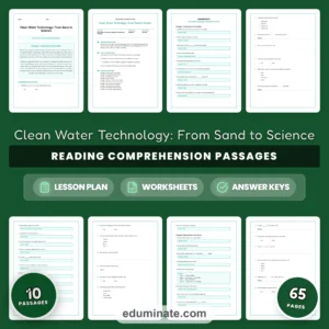 Pollution Worksheets Bundle | Recycling, Clean Water and Environment Passages page 6