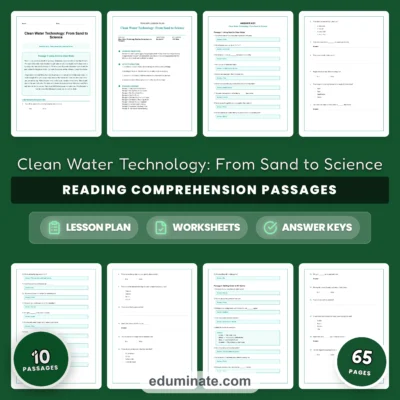 Clean Water Technology Reading Comprehension Passages and Questions Gr 3-7 — resource cover