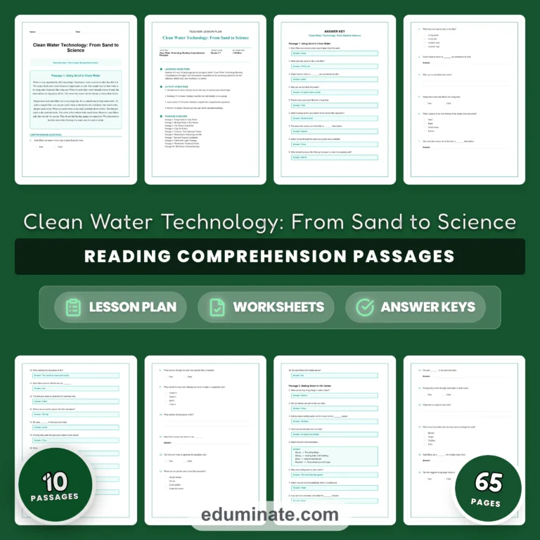 Pollution Worksheets Bundle | Recycling, Clean Water and Environment Passages cover 6