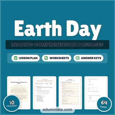 Earth Day Reading Comprehension Passages and Questions Pack for Grades 3-5 — resource cover