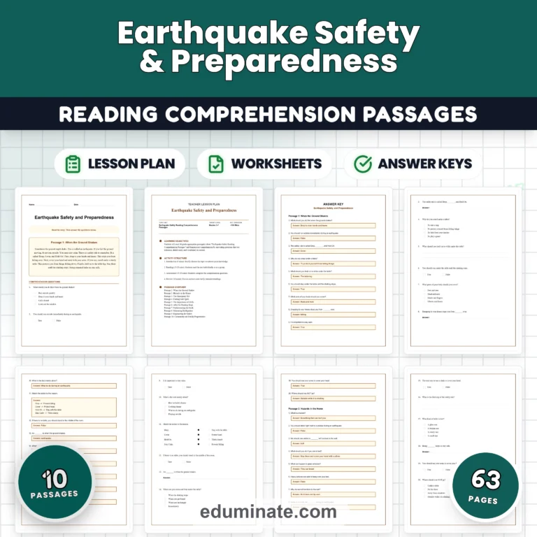 Earth Science Worksheets Bundle | Volcanoes, Earthquakes, Rivers and Rocks cover 2