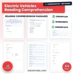 Electric Cars Reading Comprehension Passages with Answer Keys, Grades K-2 cover