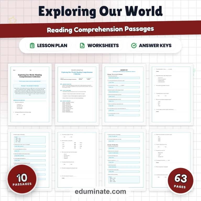 4th Grade Worksheets Bundle | Reading Comprehension and Grammar Packs cover 5