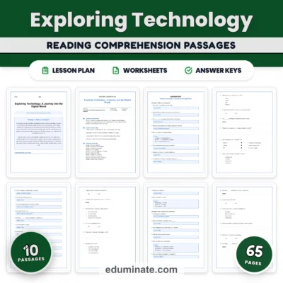 Technology for Kids Reading Comprehension Passages Worksheets 3rd to 5th Grade — resource cover