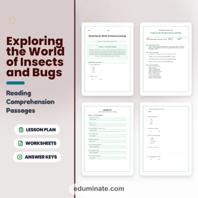 Insects and Bugs Reading Comprehension Passages and Questions for Grades 1-5 — resource cover